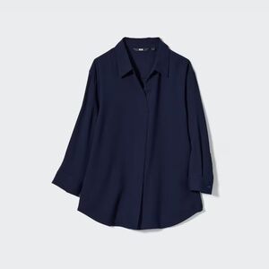 Uniqlo Women's Navy Rayon Blouse